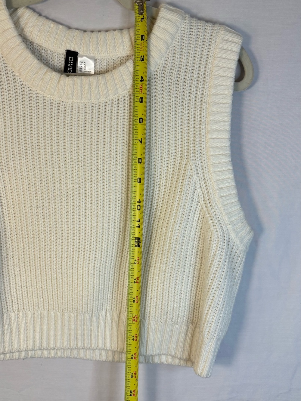 Divided Cream Ribbed Knit Cropped Tank - Picture 4 of 5